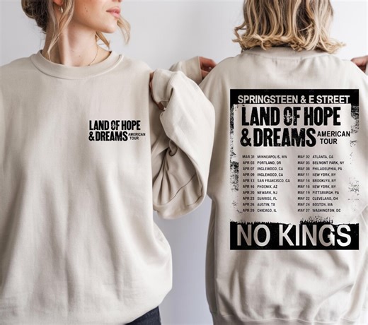 Bruce Springsteen Tour T-shirt, American Tour 2026 Shirt, Music Band Sweatshirt, Retro Tee Front and Back - Etsy