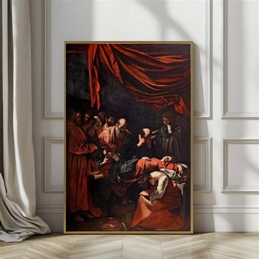 Caravaggio Death of the Virgin Oil Painting, Baroque Masterpiece Wall Art, Classic Religious Painting Print, Dramatic Moody Wall Decor - Etsy
