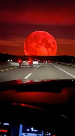 Drivers stunned as lunar eclipse turned the moon red #bloodmoon #totallunareclipse #weather #news