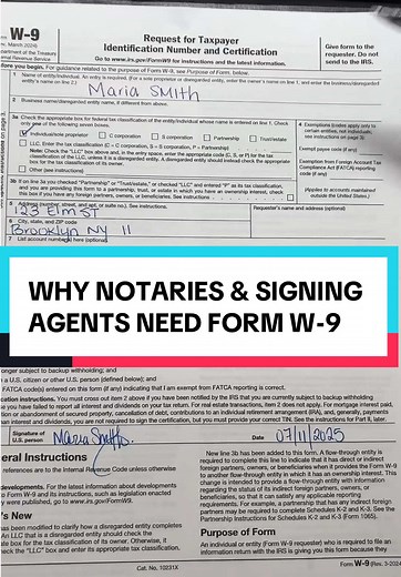 Notaries & Signing Agents: Importance of Form W-9
