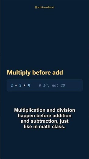 Python Operator Precedence in 40s 🐍 #python #coding