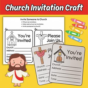 Invite Someone to Church Craft for Kids Sunday School Bible Lesson, Printable Church Invitation Coloring Activity for Children's Ministry - Etsy