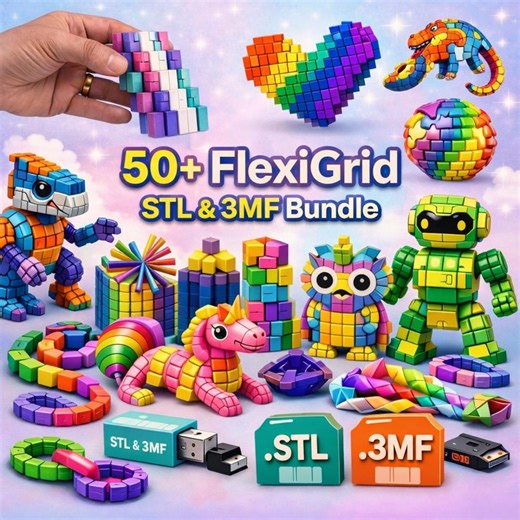 60+ Flexigrid STL Bundle, Print-in-place Fidget Toys, Flex Grid STL Files,anti Stress 3D Print,articulated Grid, STL + 3MF, Instant Download - Etsy Canada