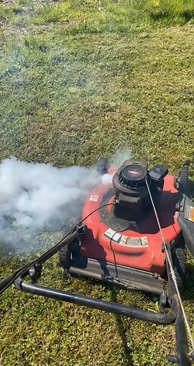 Exploding Lawn Mower Blows Smoke - #HoldMyMilk #InTheHeightsChallenge