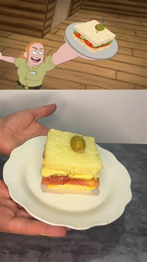 Ranger Tabe's perfect sando from we bare bears #webarebears #cartoonnetwork #sandwich