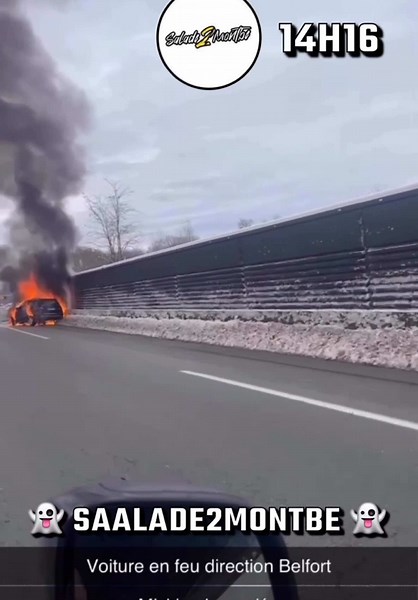 Accident de voiture sur l'autoroute A36 près de Belfort