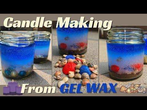 Create Stunning Ocean & Marble Candles | Gel Wax Craft with Sea Shells & Ocean Vibes!😍😱🌊🕯️