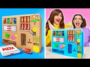 DIY DISTRIBUTEUR DE NOURRITURE en CARTON || Astuces & Bricolages A Tester par 123 GO! CHALLENGE