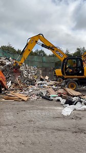 A pair of JCB JS20 material handlers sorting waste in Scotland | RPA Media