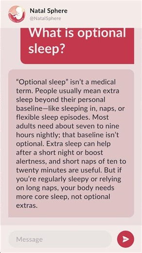 What is optional sleep?