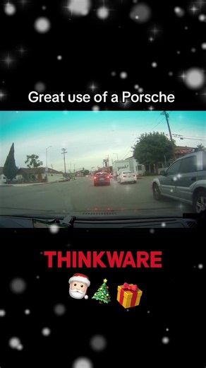 That’s one way to use a Porsche 💀🎄 #thinkware #dashcamfootage #dashcam #funny #christmas #videos #winter #holidays #ice #snow #u3000 #tree #christmastree #porsche #meme #unexpected #wow #fypシ #fyp