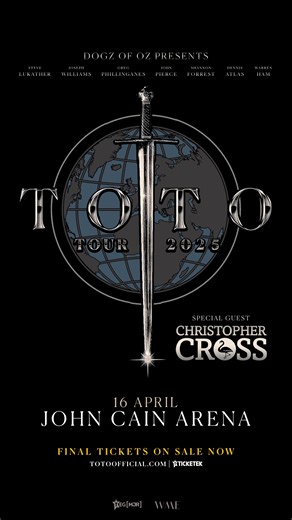 Melbourne! It’s almost time! 🎶 Join us and our friend Christopher Cross for a night of music, memories, and hits — “Africa,” “Rosanna,” “Hold the Line,” and more! Final tickets on sale now — see you there! | Toto