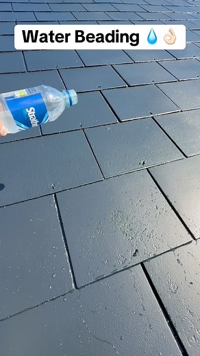 Look at the water beading off a newly coated roof after being sprayed with our super hydrophobic coating 😍 | Arthur Simpson - Cleaning & Maintenance