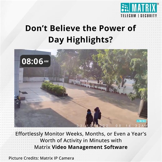 Do you find yourself sifting through countless hours of footage, trying to piece together the day's events? It's not just time-consuming; it's mentally draining, and the fear of missing crucial events is frustrating. But, it does not have to be this way! With Matrix Video Management System's Day-Highlights feature, you can get a complete overview of the day's activities in no time! With this snapshot-based Time Lapse footage, monitoring days, weeks, or even a year’s worth of progress becomes eas