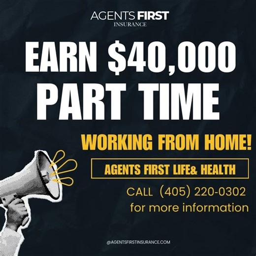 EARN $40,000 PART TIME Working from home! #agentsfirst #insuranceagents #workfromhome #parttime