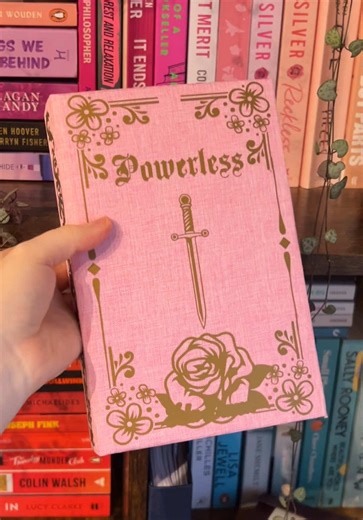 So so happy with how this re work turned out!! Having so much fun turning my paper backs into hardbacks 🤩 the pink is just sooo gorgeous #powerless #bookbinding #cricutjoyxtra #crafting #bookish