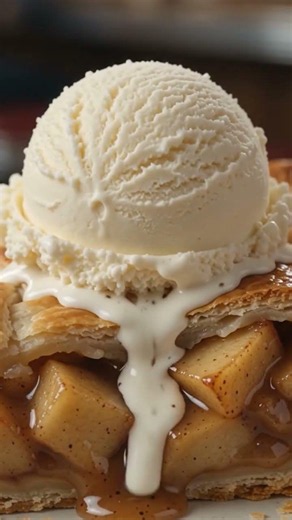 Apple pie with ice cream