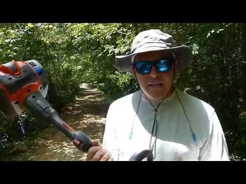 #50 Husqvarna 525L String Trimmer: Thick Grass Demonstration & Trimmer Line Spool Refilling