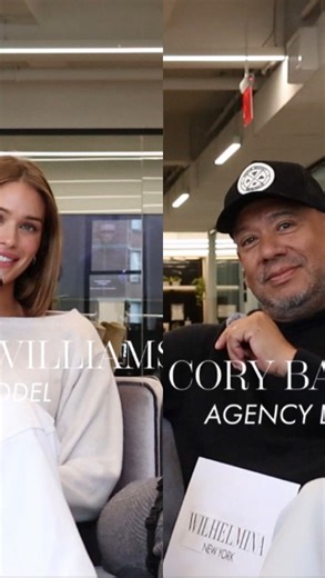 Aubrie Williams on Instagram: "Director of @wilhelmina.newyork @_corybautista and I did a Model/Agent quiz to see how well we know each other. This was so much fun to shoot and gave me a giggle watching. Enjoy ♡"