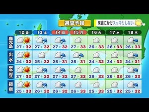 [Video: Kagoshima Weather 9/11] Humid air will continue to flow in on the 12th. Clouds will domin...