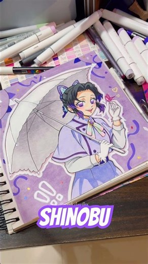 Drawing Shinobu 🦋💜 #demonslayer #kimetsunoyaiba #shinobukocho #animedrawing
