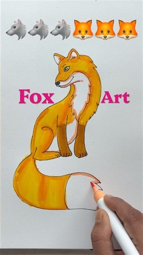 Easy Animal 🦊🐺 Drawing for kids #drawingforkids #easydrawing #shortsvideo #ytshorts #kidsvideo
