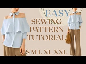 Complete Women's Shirt PATTERN TUTORIAL/ beginners friendly, size: S/M/L/XL/XXL