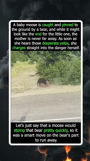 This Bear Decided A Baby Moose Wasn't Worth The Fight