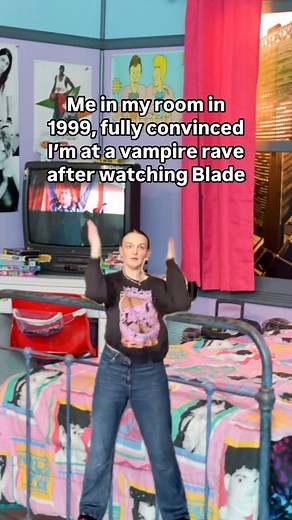 Nostalgic 90s on Instagram: "the blood rave scene remains unmatched 🧛🩸🪩 . . . . . . #blade #vampire #nostalgia #nostalgic #90s #90skid #rave #vampirerave #3stooges #👀 #🌮 #🌯"