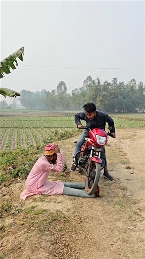 #funny. front wheel of the motorcycle ran over the boy's leg.