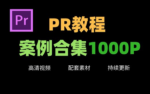 【PR教程】1000P视频剪辑PR案例合集！你绝对没见过的，轻松学PR│全程干货，配套素材，持续更新