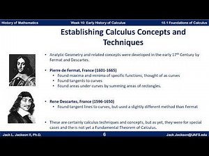 Math History 10.1 Foundations of Calculus