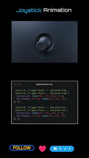 Joystick Animation Using #html #css #javascript #webdesign #cssanimation