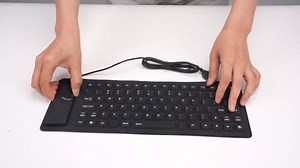 Hilitand Foldable Silicone Rollup Keyboard, 85 Keys USB Wired QWERTY Flexible Slim Soft Silent Typing Travel for PC Notebook Laptop (Black)