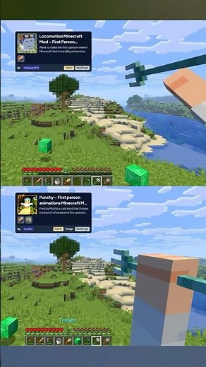 Punchy vs Locomotion - first person animation mods #actionandstuff #minecraftmods