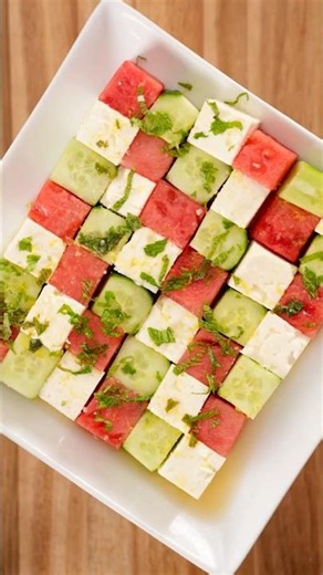 Watermelon Cucumber Feta salad