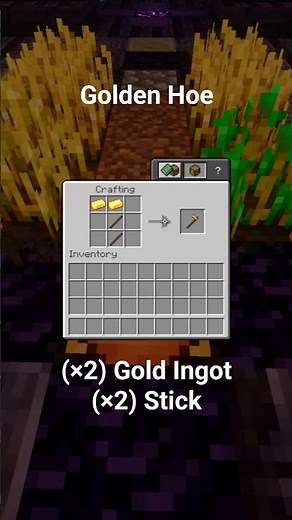 How to CRAFT GOLDEN HOE! 🟡 Quick & Easy #Minecraft #Shorts