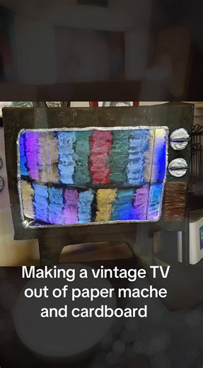 Creation of Vintage TV from Paper Mache and Cardboard