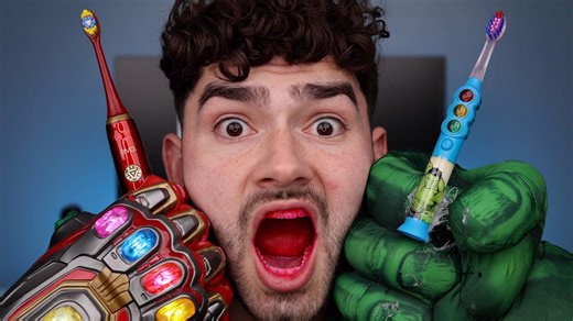 Marvel vs. DC toothbrush battle!