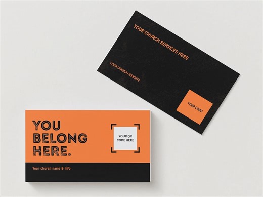 You Belong Here Church Invitation | Business Card Size, Editable Canva Template (digital Download) - Etsy