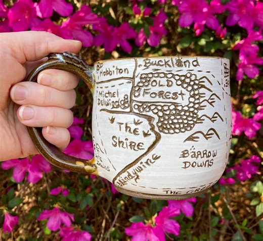 18oz Stoneware Middle Earth Map Mug - Etsy