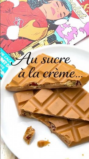 Tablette de chocolat blond au sucre à la crème et pacanes - Juliette & Chocolat #tablettechocolat