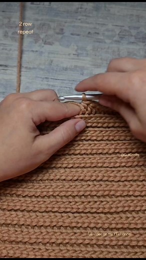 901K views · 9.8K reactions | 2 Row Repeat Rib Crochet Pattern Knitting Effect | Crochet Stitches | GutCrafts | Facebook
