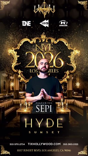 PLUS ONE & HARDCORE on Instagram: "LA, are you ready to set the city on fire? 🔥 This New Year’s Eve we’re taking over the iconic HYDE SUNSET Hollywood’s ultimate playground. Featuring DJ SEPI, ASHKAN & BORAK the vibes will be unmatched, the energy unstoppable, and the night absolutely unforgettable. Let’s close the year with a bang. 🚀✨ www.TixHollywood.com #Nye2026 #newyears #nyeparty #persianparty"