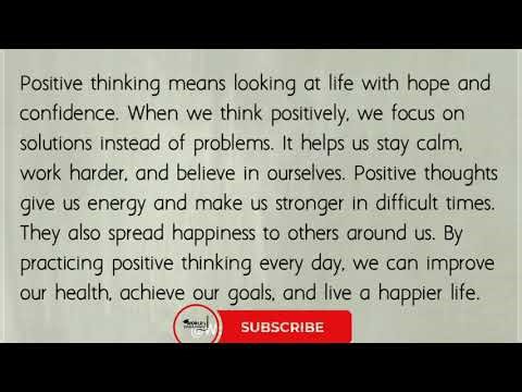 The Power of Positive Thinking || Paragraph on the power of positive thinking 