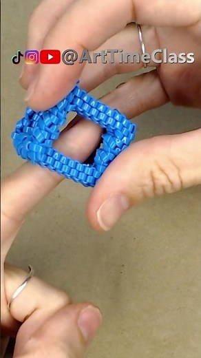 Hollow Cube Boondoggle Keychain! #keychain #handmade #boondoggle