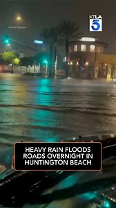 1.3M views · 12K reactions | Heavy rain flooded an intersection, leaving many motorists stuck in Huntington Beach overnight. Live Storm Updates: https://ktla.com/news/california/live-updates-heaviest-rain-hits-southern-california-as-storm-sweeps-region/ | KTLA 5 News | Facebook