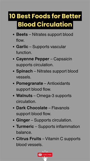 10 Best Foods for Better Blood Circulation