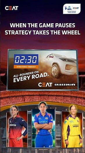 Right back at the centre of the action.CEAT returns as the Strategic Timeout Partner of the TATA WPL