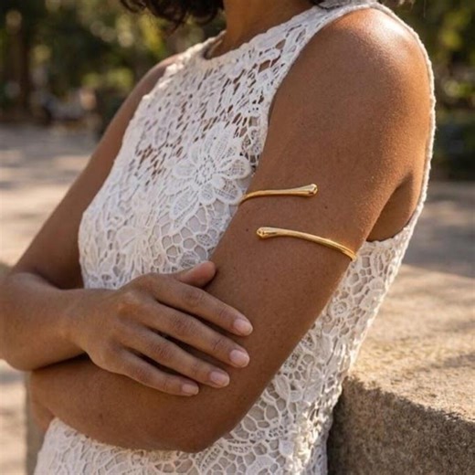 Gold Upper Arm Cuff Bracelet, Minimalist Armlet Jewelry, Adjustable Arm Band, Boho Arm Cuff, Festival Jewelry, Gift for Her - Etsy